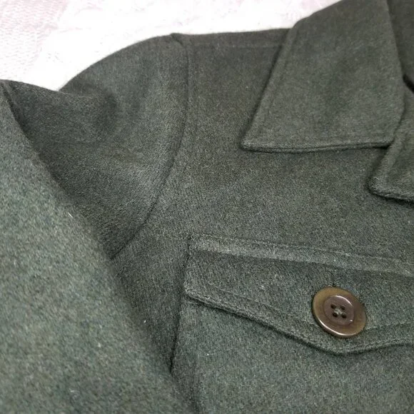Vintage Gap button up peacoat forest green size S wool blend field coat utility - Picture 6 of 9